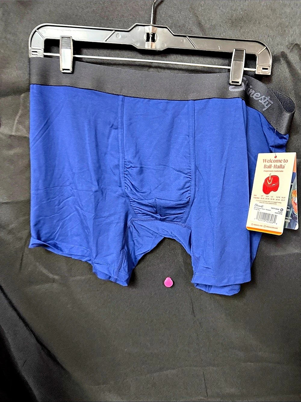 Shinesty Ball Hammock Pouch Underwear - The Big Blue Boxer Briefs Blue & Black